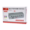 Splitter HDMI × K HZ NETCOM PE SP Versión  con Gestión EDID Distribución de Video Inteligente  Splitter HDMI x K HZ Versión  con Gestión EDID NETCOM PE SP Distribución de Video Inteligente Splitter HDMI x profesional Netcom PE SP de metal color gris mostrando sus puertos y selectores EDID para distribución de video K producto de HD Multimedia PERU SAC  HD Multimedia PERU SAC