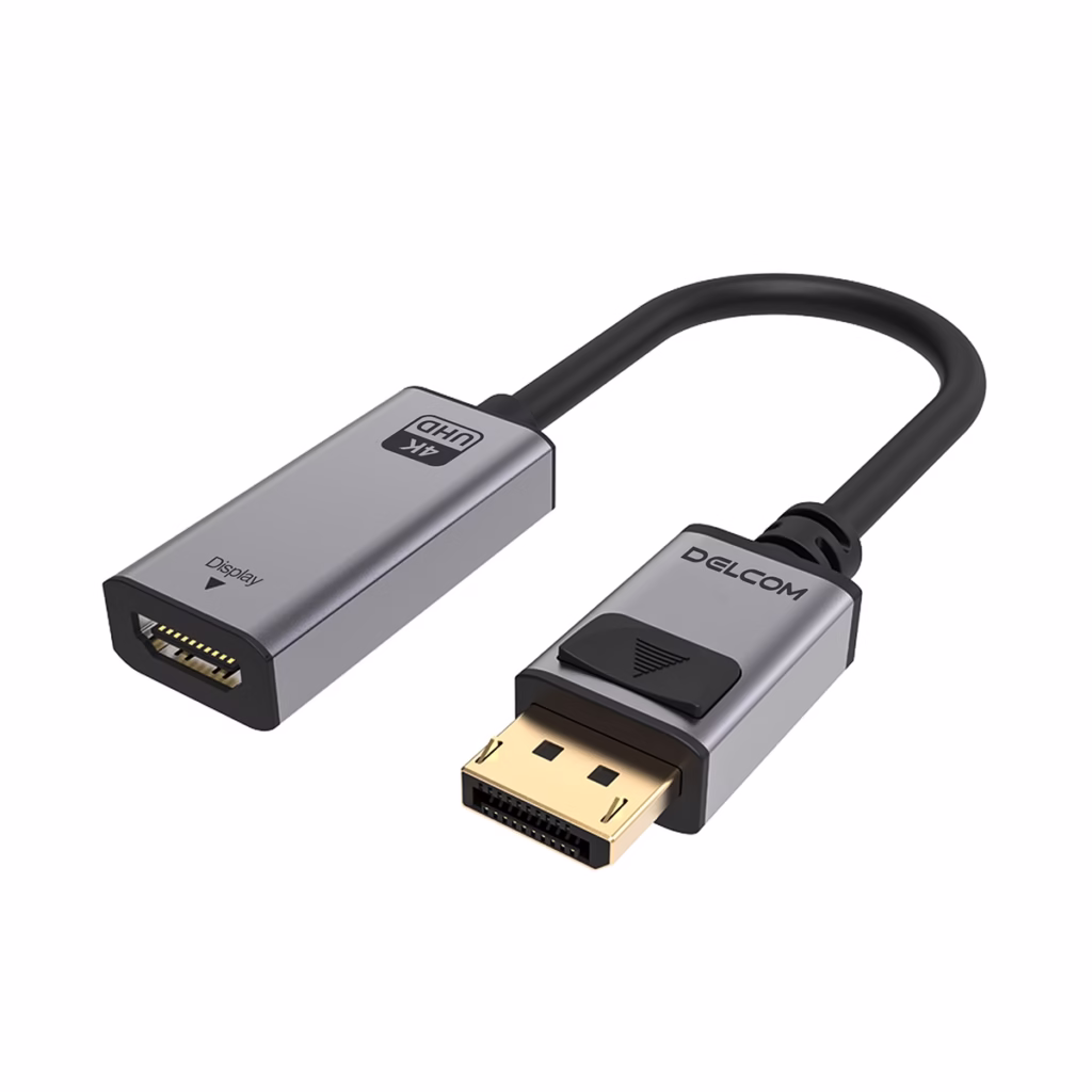 Adaptador DisplayPort a HDMI Activo KHz Delcom DL ADPHF El Complemento Ideal para tus Multi Pantallas Adaptador activo DisplayPort a HDMI KHz Delcom DL ADPHF con conectores de aluminio y contactos dorados un producto de HD