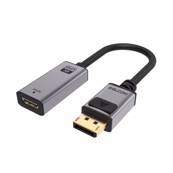 Adaptador DisplayPort a HDMI Activo 4K@60Hz Delcom DL-ADP2HF01: El Complemento Ideal para tus Multi-Pantallas, Adaptador activo DisplayPort a HDMI 4K@60Hz Delcom DL-ADP2HF01, con conectores de aluminio y contactos dorados, un producto de HD
