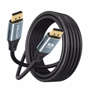 Cable DisplayPort 8K 3MT v2.0 HDR DSC HBR 40Gbps Premium Delcom DL-ADP2202-03: Larga Distancia, Excelente Calidad de Imágen, Cable DisplayPort 8K premium Delcom DL-ADP2202-03 de 3 metros, enmallado y con conectores de aleación de aluminio y contactos dorados, un producto para gaming de HD Multimedia PERU SAC.