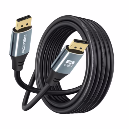 Cable DisplayPort 8K 3MT v2.0 HDR DSC HBR 40Gbps Premium Delcom DL-ADP2202-03: Larga Distancia, Excelente Calidad de Imágen, Cable DisplayPort 8K premium Delcom DL-ADP2202-03 de 3 metros, enmallado y con conectores de aleación de aluminio y contactos dorados, un producto para gaming de HD Multimedia PERU SAC.
