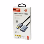 Cable Extensión USB 3.0 de 1MT NETCOM PE-CA0091: Extiende tus Conexiones sin Perder Velocidad, Cable de extensión USB 3.0 premium Netcom PE-CA0091 de 1 metro, mostrando sus robustos conectores de aleación de aluminio con contactos dorados, un producto de HD Multimedia PERU SAC.