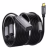 Cable Extensión USB C MT Activo USB C  Gen W Gbps NETCOM PE EX Cable extensor de datos USB C activo de  metros Netcom PE EX mostrando el conector de entrada USB C y el extremo hembra USB C con su puerto de alimentación un producto de HD Multimedia PERU SAC