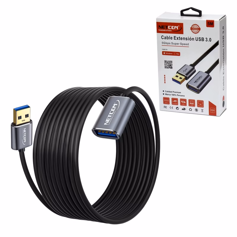 Extensión USB  de  Metros Netcom PE CA | Velocidad y Alcance para tus Dispositivos