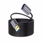 Cable Extensión USB3 de 7MT USB 3.0 5Gbps NETCOM PE-CA0095: Lleva tu Conexión USB 3.0 más Lejos, Cable de extensión USB 3.0 premium Netcom PE-CA0095 de 7 metros, mostrando sus conectores de aleación de aluminio con contactos dorados, un producto de HD Multimedia PERU SAC.