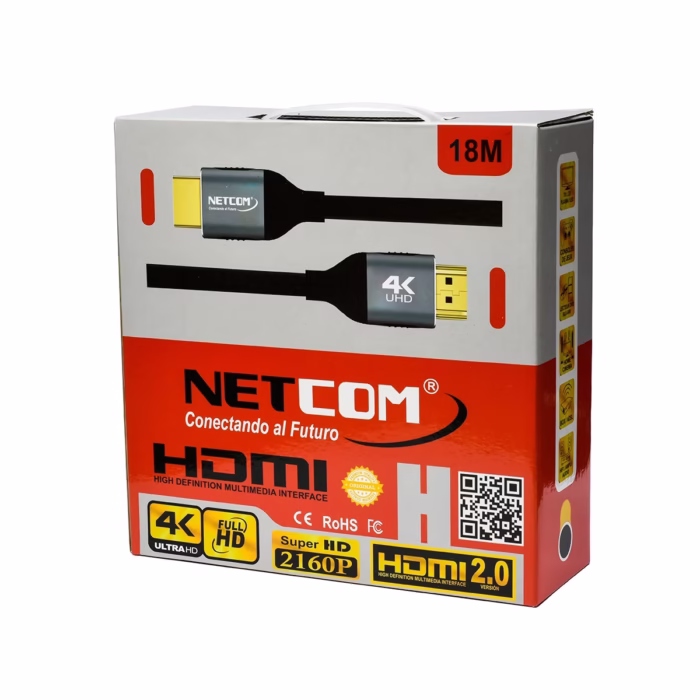Cable HDMI MT K v Hz Gbps D Full Cobre NETCOM PE HD Cable HDMI K de  metros Netcom PE HD  cobre con conectores de aleación de aluminio y contactos dorados un producto de HD Multimedia PERU SAC