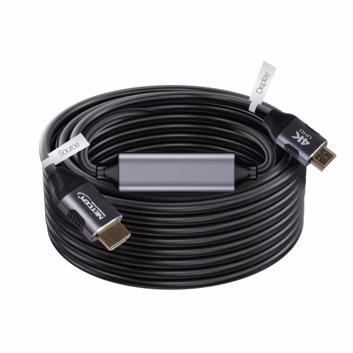Cable HDMI MT K v Hz Gbps D Full Cobre NETCOM PE HD Cable HDMI K activo de  metros Netcom PE HD  cobre con conectores de aluminio y booster de señal integrado un producto de HD Multimedia PERU SAC