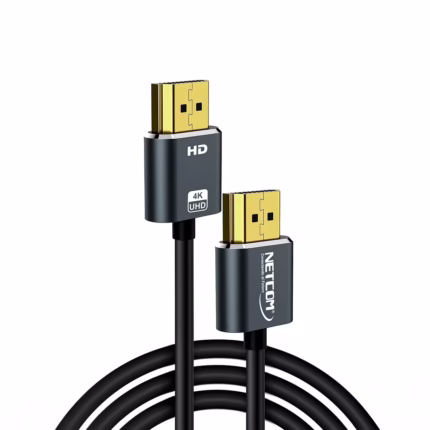 Cable HDMI 3MT 4K Slim Ultra HD 60Hz eARC v2.0 NETCOM PE-HD0893: Flexibilidad y Calidad Premium, Cable HDMI 4K slim de 3 metros Netcom PE-HD0893, 100% cobre, con conectores de aleación de aluminio y contactos dorados, un producto de HD Multimedia PERU SAC.