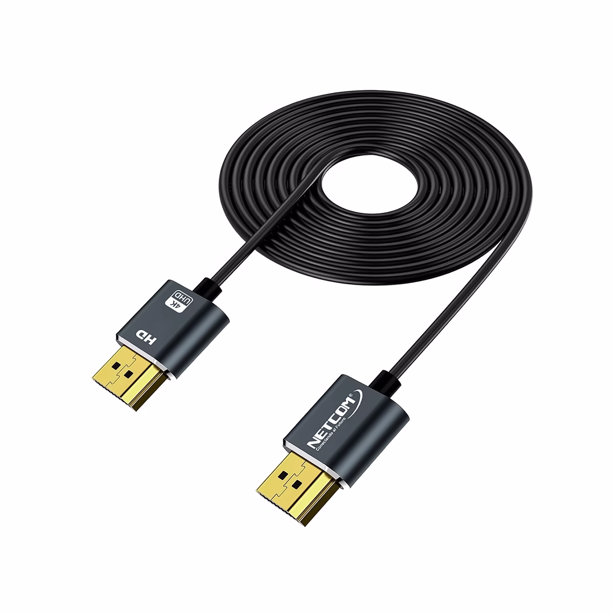 Cable HDMI 3MT 4K Slim Ultra HD 60Hz eARC v2.0 NETCOM PE-HD0893: Flexibilidad y Calidad Premium Cable HDMI 3MT 4K Slim Ultra HD 60Hz eARC v2.0 NETCOM PE-HD0893: Flexibilidad y Calidad Premium, Cable HDMI 4K slim de 3 metros Netcom PE-HD0893, 100% cobre, con conectores de aleación de aluminio y contactos dorados, un producto de HD Multimedia PERU SAC.