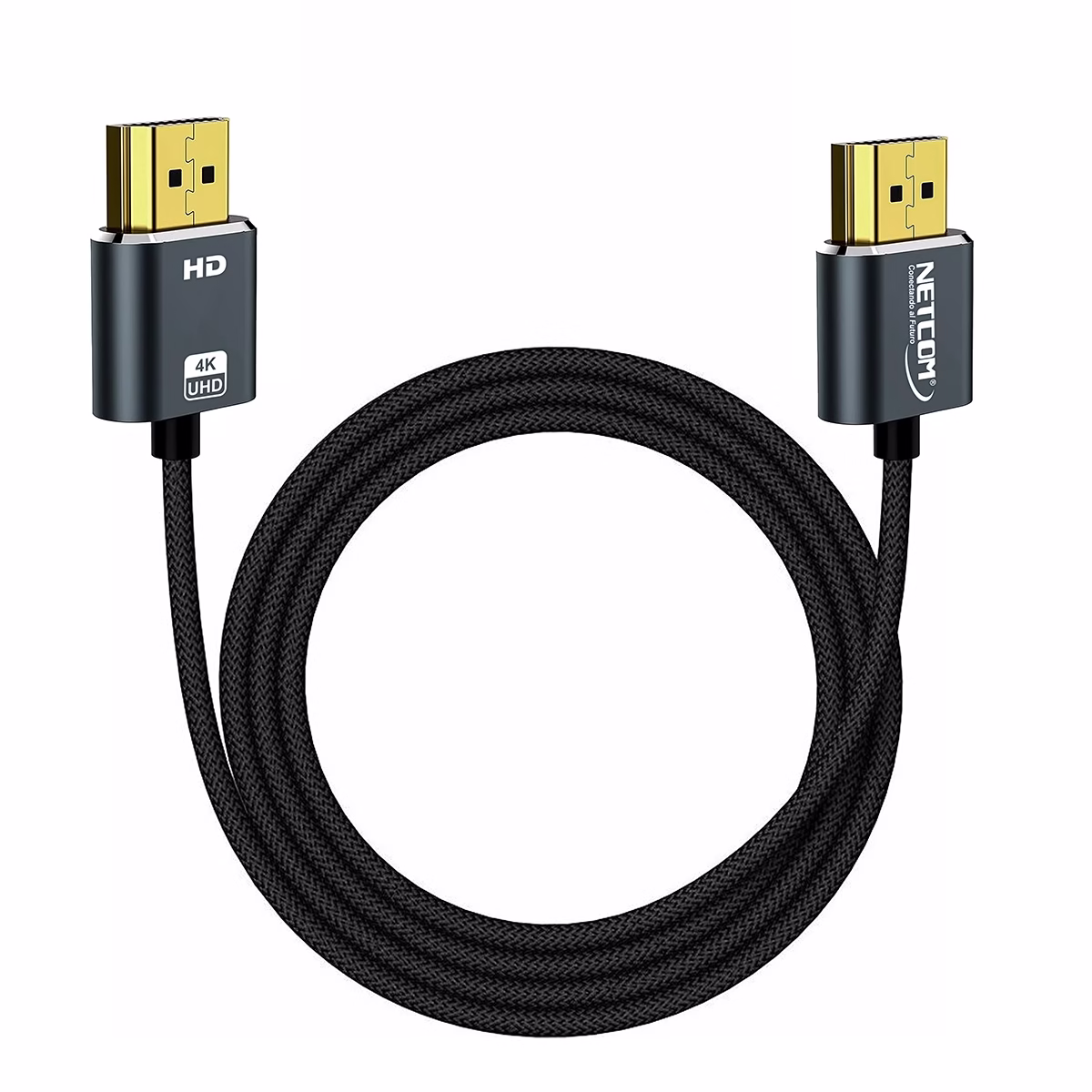 Cable HDMI 3MT Slim 4K Enmallado Ultra HD 60HZ v2.0 eARC NETCOM PE-HD0883 Cable HDMI 3MT Slim 4K Enmallado Ultra HD 60HZ v2.0 eARC NETCOM PE-HD0883, Cable HDMI 4K slim de 3 metros Netcom PE-HD0883, enmallado y con conectores de aleación de aluminio, un producto premium de HD Multimedia PERU SAC.