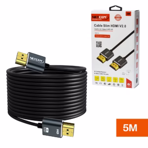 Cable HDMI 5MT 4K Slim Ultra HD 60Hz eARC v2.0 NETCOM PE-HD0894: Audio y Video a distancias Largas y Discretas, Cable HDMI 4K slim de 5 metros Netcom PE-HD0894, 100% cobre, con conectores de aleación de aluminio y contactos dorados, un producto de HD Multimedia PERU SAC.