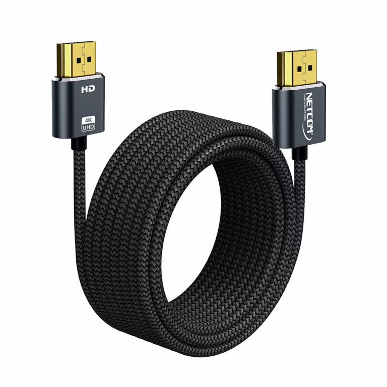 Cable HDMI 5MT 4K Slim Enmallado Ultra HD 60HZ v2.0 eARC NETCOM PE-HD0884, Cable HDMI 4K slim de 5 metros Netcom PE-HD0884, enmallado y con conectores de aleación de aluminio, un producto premium de HD Multimedia PERU SAC.