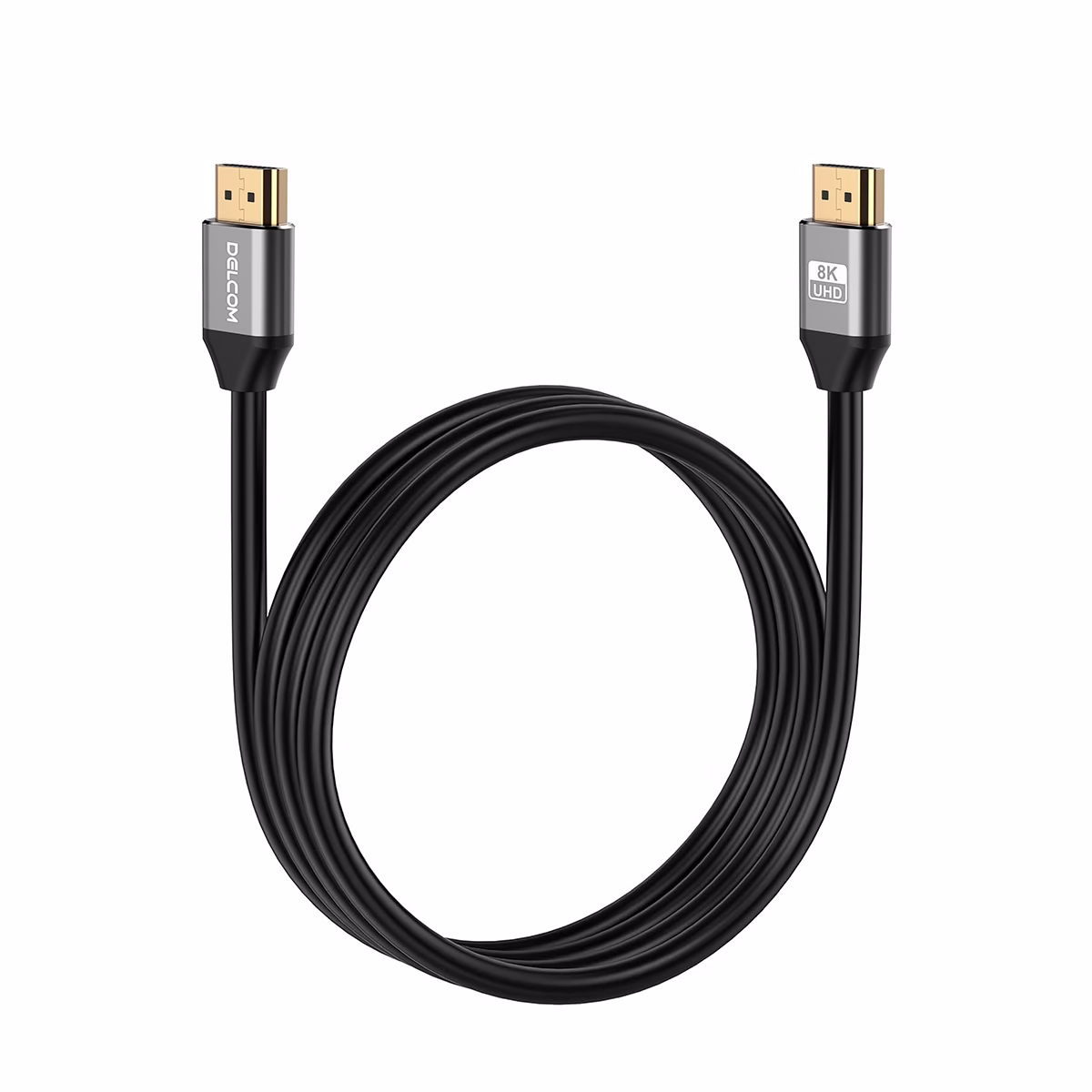 Cable HDMI 8K 1.8M Premium HDR 3D 48Gbps eARC Delcom DL-AH2102-01____01 Cable HDMI 8K 1.8M Premium HDR 3D 48Gbps eARC Delcom DL-AH2102-01, Cable HDMI 8K 2.1 premium Delcom DL-AH2102-01 de 1.8 metros, con conectores de aluminio dorados, ideal para gaming 4K@120Hz en PS5, un producto de HD Multimedia PERU SAC.