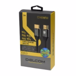 Cable HDMI 8K 3mt Premium HDR 3D 48Gbps eARC Delcom DL-AH2102-03, Cable HDMI 8K premium Delcom DL-AH2102-03 de 3 metros, con conectores de aluminio dorados, ideal para gaming 4K@120Hz en PS5, un producto de HD Multimedia PERU SAC.
