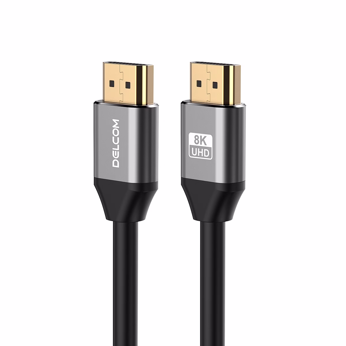 Cable HDMI 8K 5mt Premium HDR 3D 48Gbps eARC Delcom DL-AH2102-05 Cable HDMI 8K 5mt Premium HDR 3D 48Gbps eARC Delcom DL-AH2102-05, Cable HDMI 8K premium Delcom DL-AH2102-05 de 5 metros, con conectores de aluminio dorados, ideal para gaming 4K@120Hz en PS5, un producto de HD Multimedia PERU SAC.