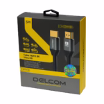 Cable HDMI 8K 5mt Premium HDR 3D 48Gbps eARC Delcom DL-AH2102-05, Cable HDMI 8K premium Delcom DL-AH2102-05 de 5 metros, con conectores de aluminio dorados, ideal para gaming 4K@120Hz en PS5, un producto de HD Multimedia PERU SAC.