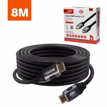 Cable HDMI 8MT 4K v2.0 60Hz 18Gbps 3D Full Cobre NETCOM PE-HD0108, Cable HDMI 4K de 8 metros Netcom PE-HD0108, 100% cobre, con conectores de aleación de aluminio y contactos dorados, un producto de HD Multimedia PERU SAC. Cable HDMI 8MT 4K Netcom PE-HD0108 versión 2.0 60Hz 18Gbps 3D Ultra HD 100% Full Cobre