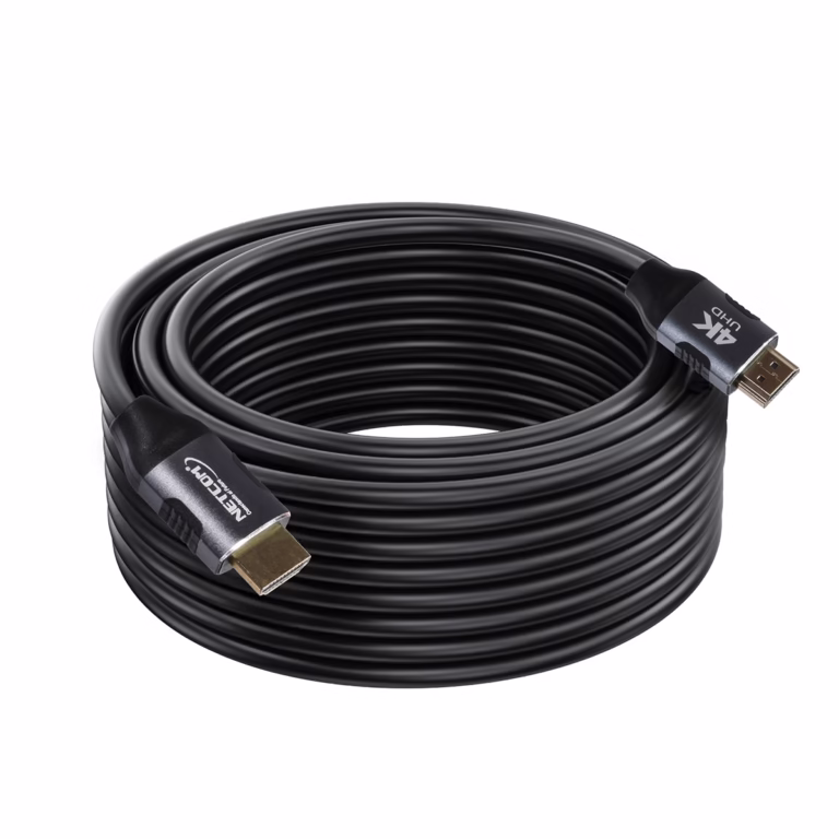 Cable HDMI 8MT 4K v2.0 60Hz 18Gbps 3D Full Cobre NETCOM PE-HD0108, Cable HDMI 4K de 8 metros Netcom PE-HD0108, 100% cobre, con conectores de aleación de aluminio y contactos dorados, un producto de HD Multimedia PERU SAC.