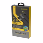 Cable HDMI a DisplayPort 4K Activo (2 Metros) 60Hz Ultra HD Delcom DL-HMDMU-02: Usa tus Monitores DP con un equipo HDMI, Cable conversor activo HDMI a DisplayPort Delcom DL-HMDMU-02 de 2 metros, mostrando el conector HDMI, el USB de alimentación y el conector DisplayPort, un producto de HD Multimedia PERU SAC.