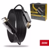 Cable HDMI MT KHz en Fibra Optica AOC v Delcom DL HAOC  Calidad de Imagen Superior sin pérdidas y en Alta Velocidad Cable HDMI  de Fibra Óptica Activa AOC Delcom de  metros mostrando sus conectores de aluminio dorados marcados como Source y Display un producto de HD Multimedia PERU SAC