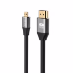 Cable Micro HDMI 2MT 4K UHD Premium HDR 18Gbps 3D ARC Delcom DL-AHD2102-02, Cable Micro HDMI a HDMI 4K de 2 metros Delcom DL-AHD2102-02 con conectores de aleación de aluminio, un producto premium de HD Multimedia PERU SAC.