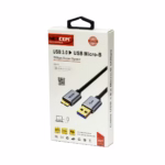 Cable USB a Micro-B de 1MT para Disco Externo (USB 3.0 a Micro-B USB 3.0 5Gbps) NETCOM PE-CA1002, Cable premium USB 3.0 a Micro-B Netcom PE-CA1002 de 1 metro, mostrando el conector USB-A y el conector ancho Micro-B 3.0 para discos duros, un producto de HD Multimedia PERU SAC.