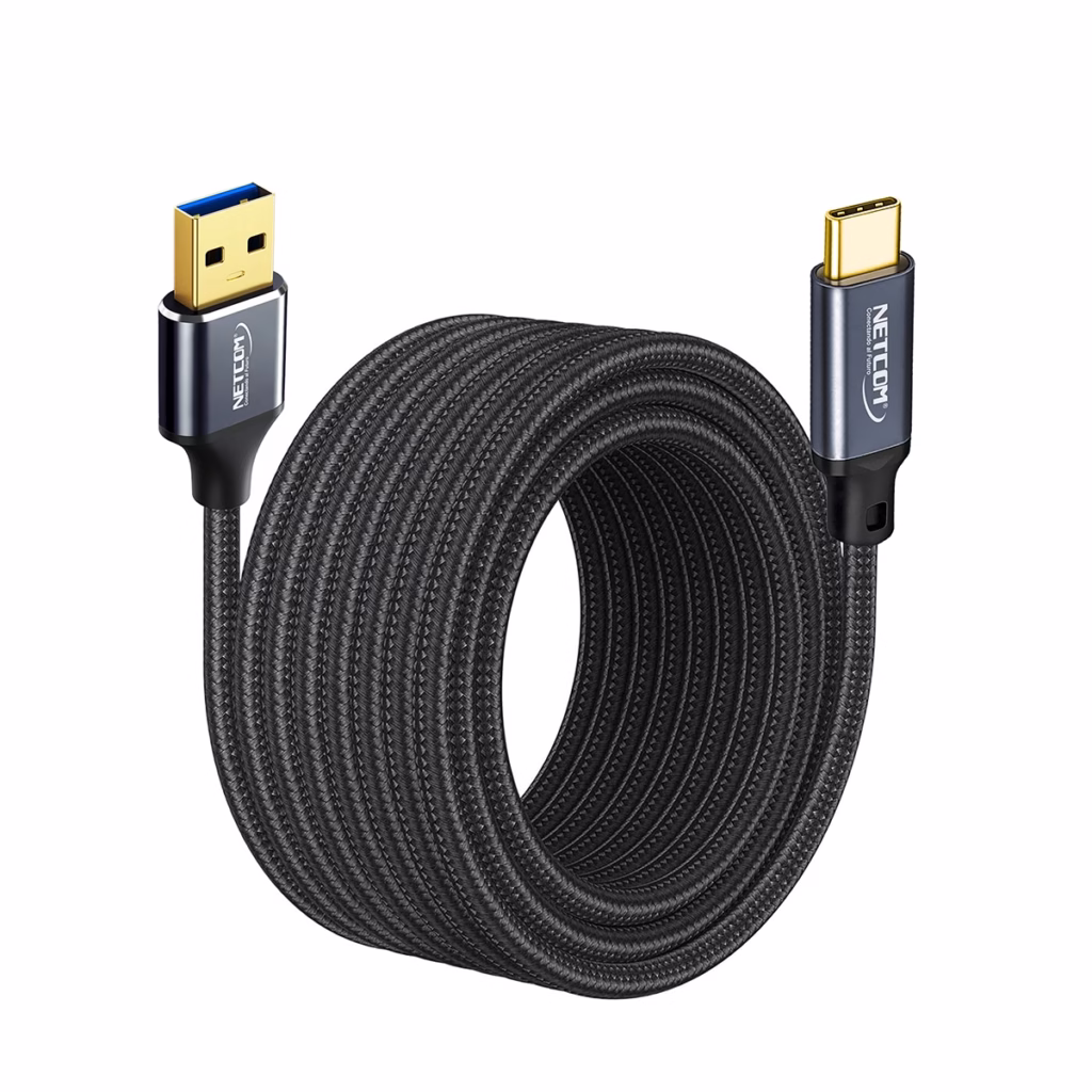 Cable USB a USB C MT USB  Gen Gbps NETCOM PE CA Cable USB A a USB C de  metros Netcom PE CA enmallado y con conectores de aluminio soporta Gbps y W de carga un producto de HD Multimedia PERU SAC