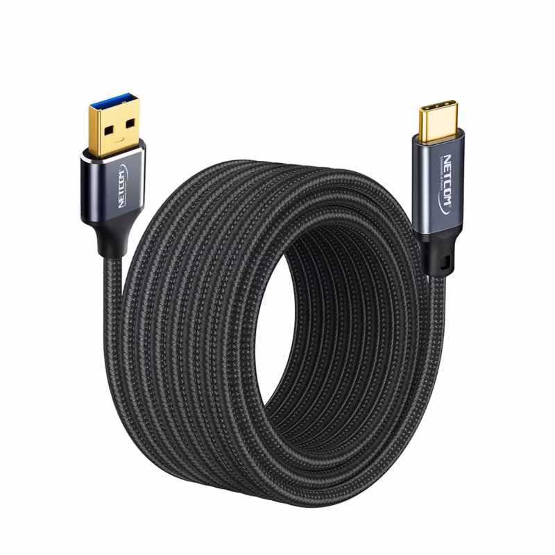 Cable USB a USB-C 5MT USB 3.2 Gen2 10Gbps NETCOM PE-CA0205_____01 Cable USB a USB C MT USB Gen Gbps NETCOM PE CA