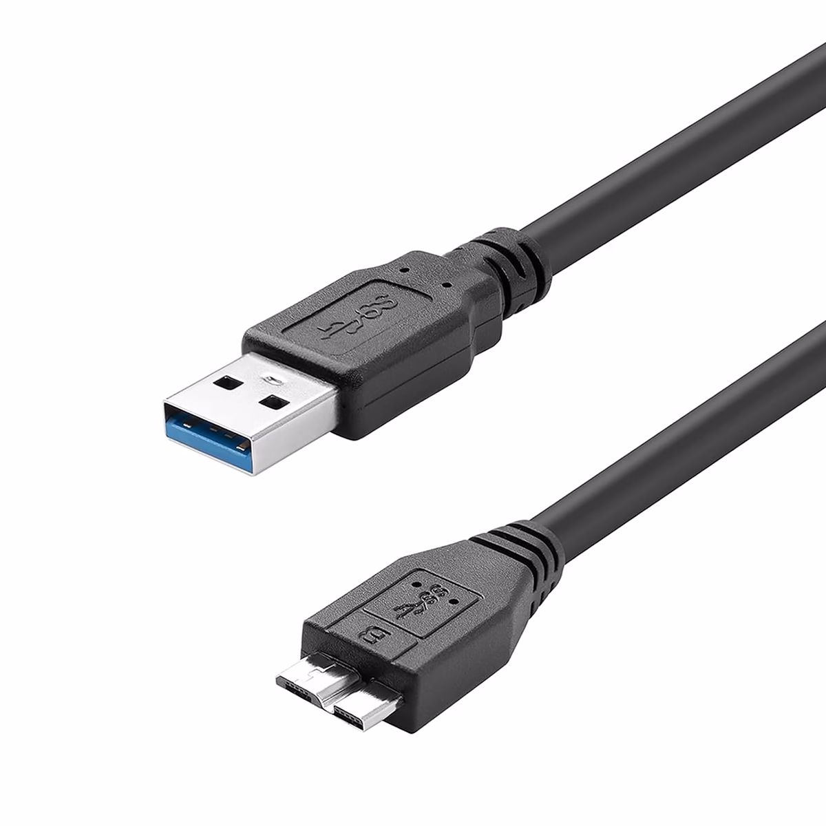 Cable para Disco Externo USB a Micro-B de 1MT NETCOM PE-US0075/1M: La Conexión Esencial para tu Disco Duro Externo Cable para Disco Externo USB a Micro-B de 1MT NETCOM PE-US0075/1M: La Conexión Esencial para tu Disco Duro Externo, Cable USB 3.0 a Micro-B de 1 metro Netcom, mostrando el conector USB-A y el conector ancho Micro-B 3.0 para discos duros externos, un producto de HD Multimedia PERU SAC.