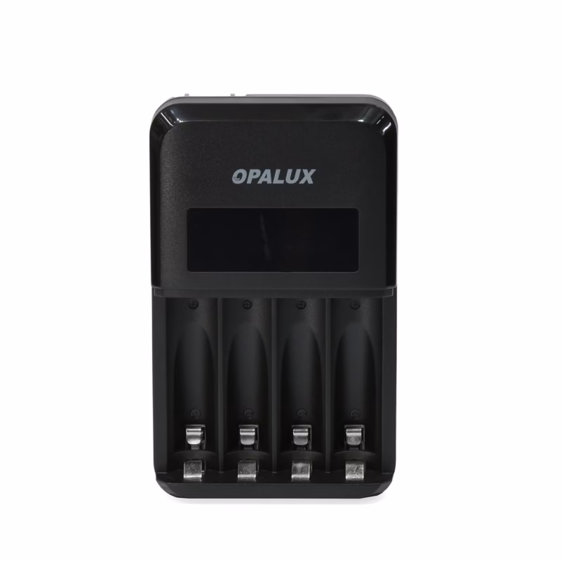 Cargador de Pilas Rápido Opalux OP BCL AAAAA con Pantalla LCD Indicador de Carga