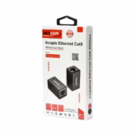 Empalme RJ45 Cat8/7/6a/6/5e NETCOM PE-UR0108: Extiende tu Cable de Red con Facilidad, Empalme o acoplador de red RJ45 metálico y blindado Cat8 Netcom PE-UR0108, mostrando sus dos puertos hembra para unir cables de red de 40Gbps, un producto de HD Multimedia PERU SAC.