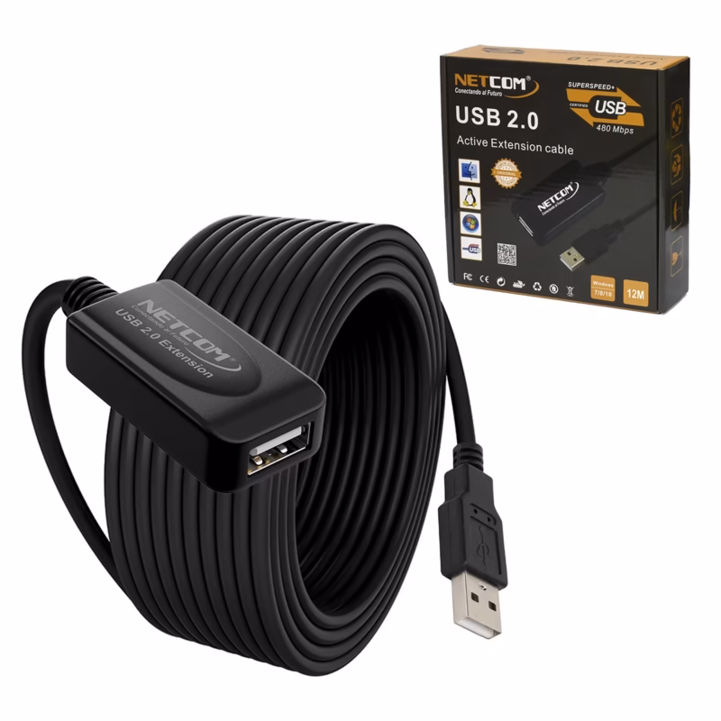 Extensión USB MT Activo USB  Mbps NETCOM PE UA Lleva tu Conexión USB a  Metros sin Perder Señal