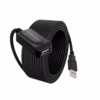Extensión USB MT Activo USB  Mbps NETCOM PE UA Lleva tu Conexión USB a  Metros sin Perder Señal Cable extensor USB  activo de  metros Netcom PE UA mostrando el conector de entrada USB A y el conector hembra USB A con su booster integrado un producto de HD Multimedia PERU SAC