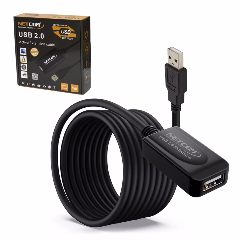 Extensión USB  Metros Activo USB  Mbps NETCOM PE UA Lleva tu Conexión USB lejos sin Perder Señal
