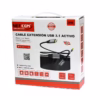 Extensión USB C a USB A de MT Activo GBPS W NETCOM PE EX Extiende tu Conexión USB C a  Metros sin Perder Velocidad Cable extensor USB C activo de  metros Netcom PE EX mostrando el conector de entrada USB C y el extremo hembra USB A con su conector de alimentación un producto de HD Multimedia PERU SAC