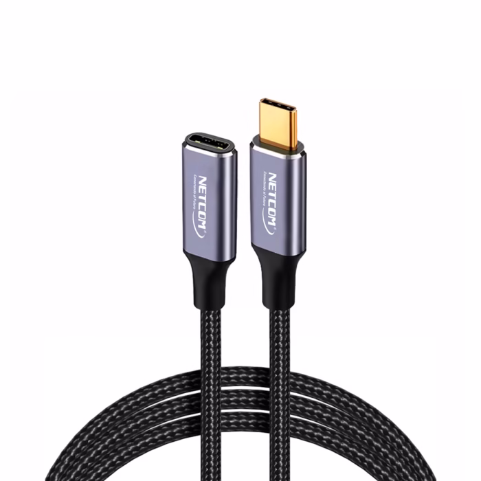 Cable Extensión USB C de MT USB  Gen Gbps NETCOM PE CA Cable de extensión USB C a USB C de  metros Netcom PE CA enmallado y con conectores de aluminio soporta Gbps W PD y K un producto de HD Multimedia PERU SAC