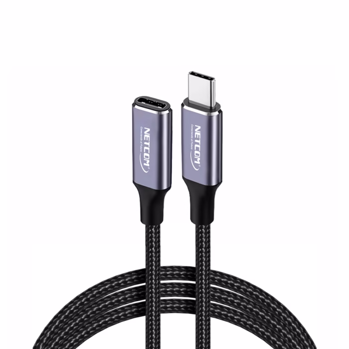 Cable Extensión USB C de MT USB  Gen Gbps NETCOM PE CA  Cable Extensión USB C de MT USB  Gen Gbps NETCOM PE CA Cable de extensión USB C a USB C de  metro Netcom PE CA enmallado y con conectores de aluminio soporta Gbps W PD y K un producto de HD Multimedia PERU SAC  HD Multimedia PERU SAC