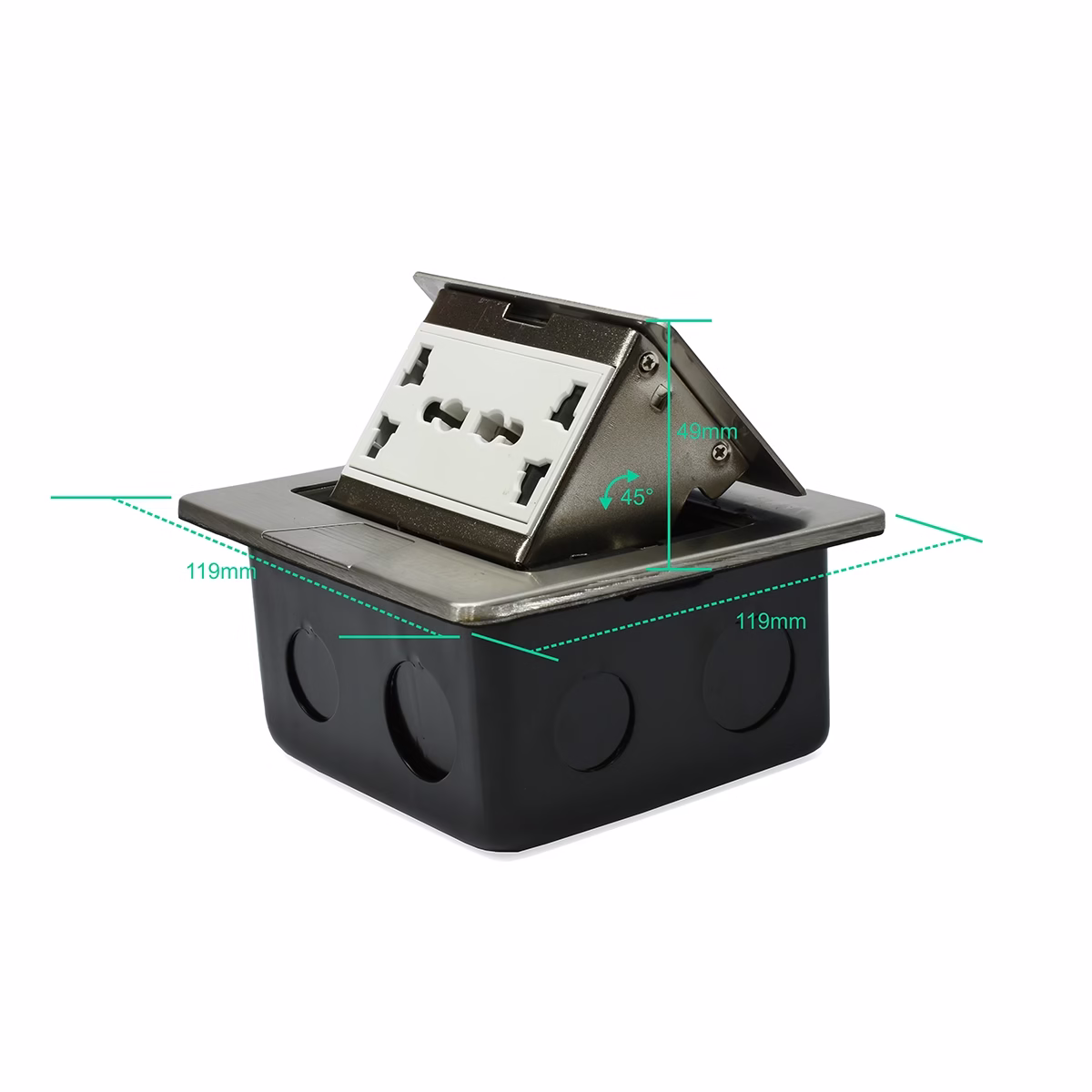 Tomacorriente de Escritorio 2 Tomas Universales Opalux OP-UTS1SL Tomacorriente de Escritorio 2 Tomas Universales Opalux OP-UTS1SL, Tomacorriente de escritorio metálico Opalux OP-UTS1SL plateado, mostrando sus 2 tomas universales y el botón deslizante, un producto de HD Multimedia PERU SAC.