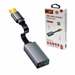 Cable Adaptador USB a Audio con Micrófono NETCOM PE-SC0035, Adaptador USB a Audio con Micrófono NETCOM PE-SC0035 aluminio en HD Multimedia PERU SAC