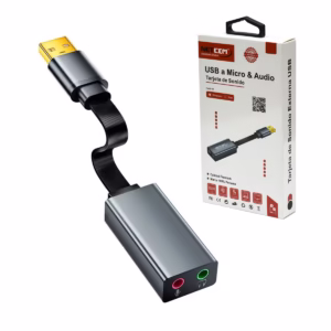 Cable Adaptador USB a Audio con Micrófono NETCOM PE-SC0035, Adaptador USB a Audio con Micrófono NETCOM PE-SC0035 aluminio en HD Multimedia PERU SAC
