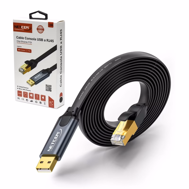 Cable de Consola USB a RJ con Chip FTDI M Netcom PE US | Compatible Cisco