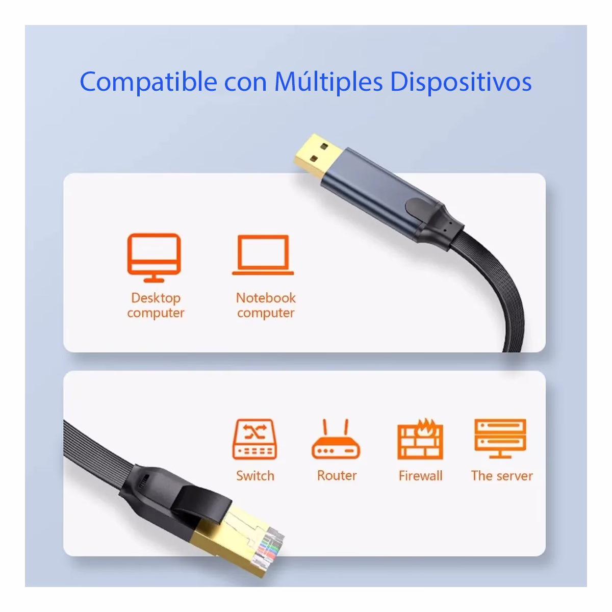 Cable de Consola USB a RJ45 con Chip FTDI 1.8M Netcom PE-US0362 | Compatible Cisco, Cable Consola USB a RJ45 Netcom PE-US0362 con Chip FTDI disponible en HD Multimedia PERU SAC