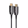 Cable HDMI de MT KHz en Fibra Optica AOC v HDR eARC Gbps Delcom DL HAOC  Cable HDMI  de Fibra Óptica Activa AOC Delcom de  metros mostrando conectores metálicos dorados Source y Display para transmisión K sin pérdidas producto de HD Multimedia PERU SAC