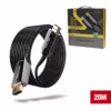 Cable HDMI de MT KHz en Fibra Optica AOC v HDR eARC Gbps Delcom DL HAOC  Cable HDMI  de Fibra Óptica Activa AOC Delcom de  metros mostrando sus conectores metálicos dorados marcados como Source y Display un producto de HD Multimedia PERU SAC