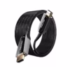 Cable HDMI de MT KHz en Fibra Optica AOC v HDR eARC Gbps Delcom DL HAOC  Cable HDMI  de Fibra Óptica Activa AOC Delcom de  metros mostrando sus conectores metálicos dorados marcados como Source y Display un producto de HD Multimedia PERU SAC