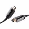 Cable HDMI de MT KHz en Fibra Optica AOC v HDR eARC Gbps Delcom DL HAOC  Cable HDMI  de Fibra Óptica Activa AOC Delcom de  metros mostrando sus conectores metálicos dorados marcados como Source y Display un producto de HD Multimedia PERU SAC