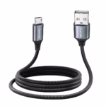 Cable Micro USB a USB 1Mt Enmallado 480Mbps 18W Premium NETCOM PE-CA0110, Cable Micro USB a USB de 1 metro Netcom PE-CA0110, enmallado en nylon y con conectores de aluminio, un producto para carga rápida de HD Multimedia PERU SAC.
