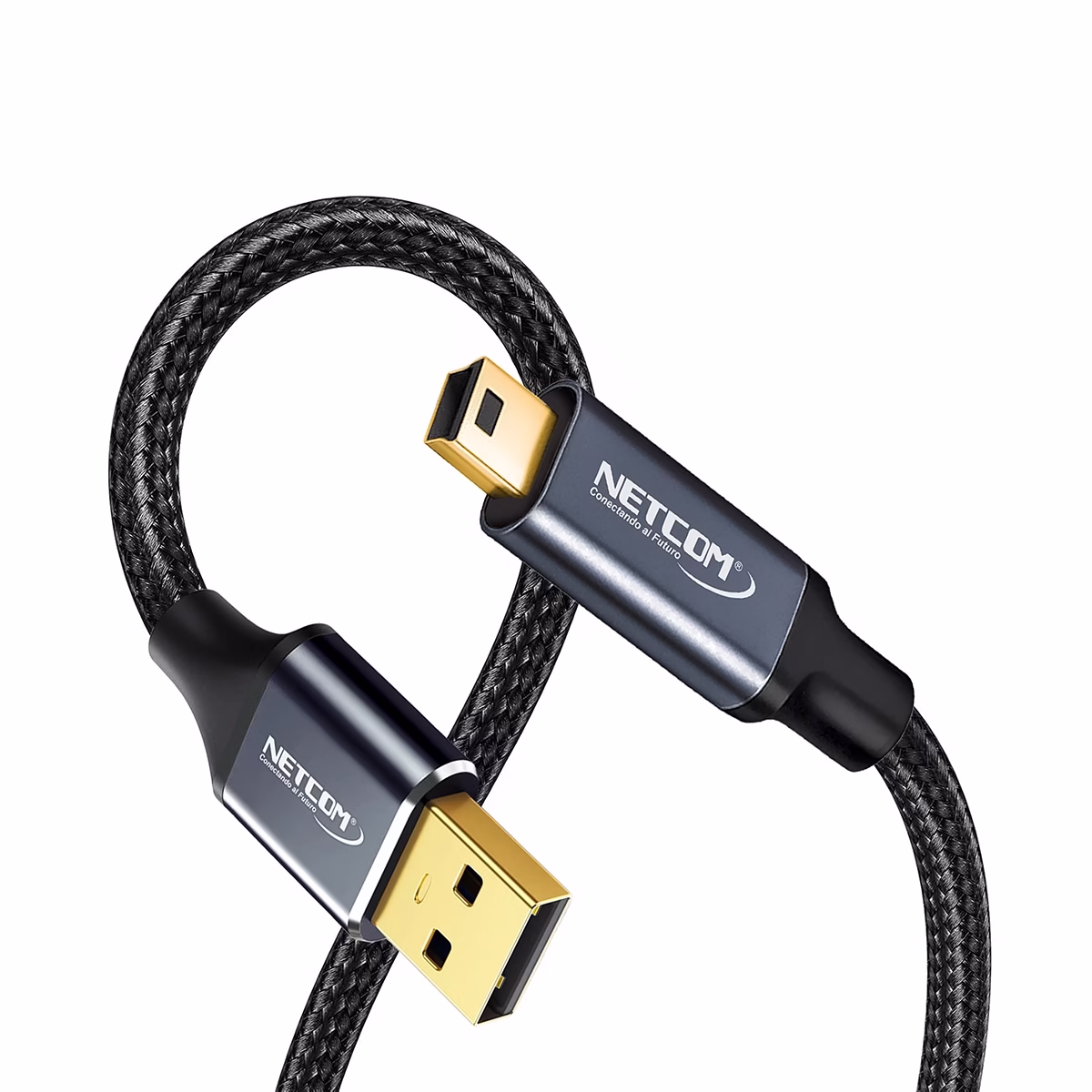 Cable Mini USB 5 Pines a USB 1.8Mts Enmallado 480Mbps Premium NETCOM PE-CA0114 Cable Mini USB 5 Pines a USB 1.8Mts Enmallado 480Mbps Premium NETCOM PE-CA0114, Cable Mini USB 5 Pines a USB de 1.8 metros Netcom PE-CA0114, enmallado en nylon y con conectores de aluminio, un producto para PS3 y cámaras de HD Multimedia PERU SAC.