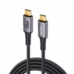 Cable Thunderbolt 3 1MT USB-C 40Gbps 100W NETCOM PE-PH0266, Cable Thunderbolt 3 (USB-C a USB-C) de 1 metro Netcom PE-PH0266, enmallado y con conectores de aluminio, soporta 40Gbps, 100W PD y 5K, un producto de HD Multimedia PERU SAC.