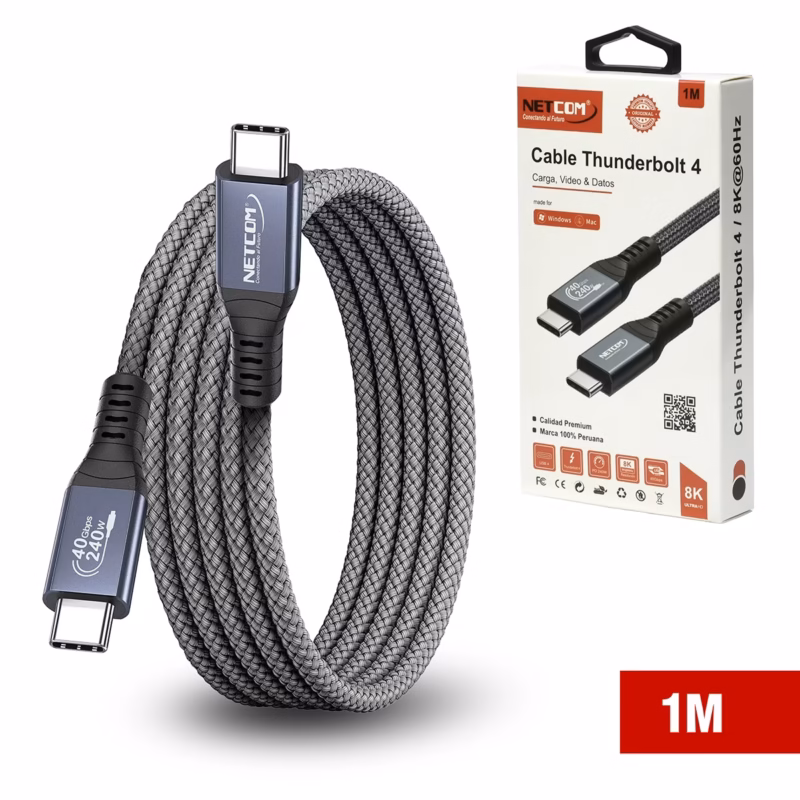 Cable Thunderbolt  MT USB C  Gen Gbps KHz W NETCOM PE PH